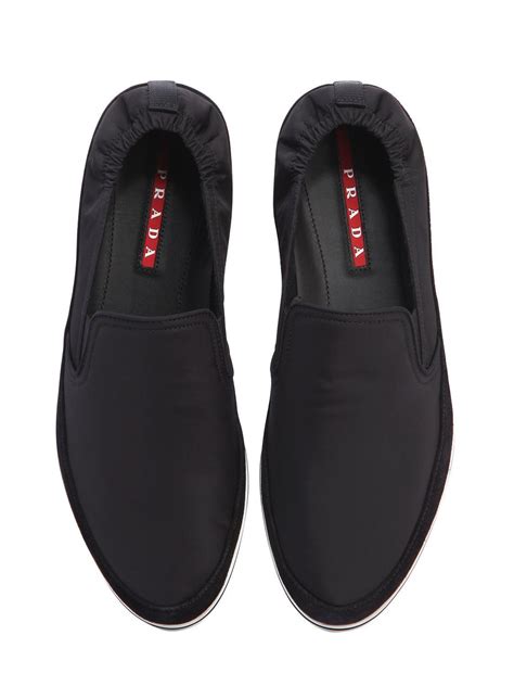 black prada mens sneakers|Prada men's slip on sneakers.